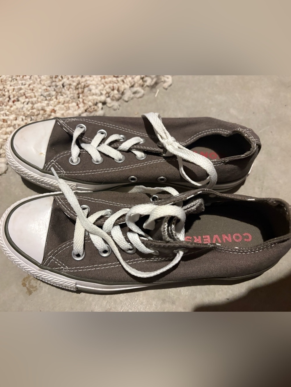 Converse-classic Lace-Up Sneakers in Brown and White size 6